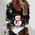thumbnail image 2 of Chandail en Molleton de Noël pour Femmes Col Rond Pull Chaud Imprimé Mode Pull Mi-Long Veste de Vacances Xmas Cardigan à Manches Longues, 2 of 4