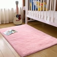thumbnail image 2 of Conbriboy Solid Shag Collection Rug–5x7ft Pink Fluffy Area Rugs Perfect for Kid's Room, Cloakroom, 2 of 7