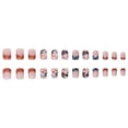 thumbnail image 6 of Halloween Press On Nails Short French Tip Fake Set, Orange Black Glossy False Nails, 24Pcs Reusable Full Cover Kit for Party Costume Daily Wear Women Girls, 6 of 6
