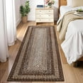 thumbnail image 2 of Runner Rug for Hallway Kitchen Runner Carpet 2x10, Machine Washable Long Runner Throw Mat, Non Slip Entryway Rug Stain Resistant Braided Printed Carpet for Bedroom Living Room, Brown, 2 of 9