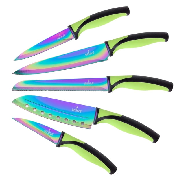 Juego de cuchillos Silislick Rainbow de acero con alto contenido de carbono con revestimiento de tit
