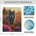 thumbnail image 3 of Diamond Art Kit for Adults, Wolf In Flower Meadow Sunrise Diamond Painting for Adults Beginners, DIY Diamond Art Painting Kits, 5D Diamond Painting Crafts for Home Decor 12x16 Frameless, 3 of 7