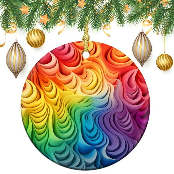 Ornament Rainbow Puristic Stocking Name Tags Colourful Rainbow Ornament for Christmas Tree Funny Gifts for Women/Men