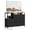 Black, variant on EDX 8 Drawer Dresser TV Stand, with Power Outlets and Open Shelves, for Bedroom and Living Room, Rust