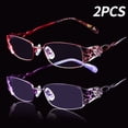 thumbnail image 1 of 2 gafas de lectura con bloqueo de luz azul for mujer, estilo empresarial, marco de aleación ultra flexible, patrón floral, lentes HD for trabajo en computadora, lectura, regalo for ancianos, 1 of 3