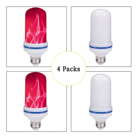 NK 1-4Packs LED Flame Effect Light Bulb, E26 Standard Base, Atmosphere Decoration Fire Flickering Simulation 108pcs 2835 LED Beads, Antique Lantern Atmosphere,Hotel,Bar,Home (Best Led Bulbs For Bathroom)