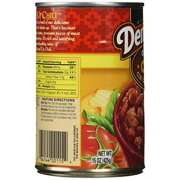Dennison Chili With Beans, 15 Oz can, Pack of 12