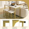thumbnail image 5 of Giantex 3 Pieces Dining Table Set, Modern Bar Table Set w/2 Bar Stools, Counter Height Table Set for Living Room Restaurant, 5 of 5