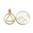 thumbnail image 2 of New 14k yellow Gold Alcoholics Anonymous circle triangle AA Symbol Pendant 2g, 2 of 12