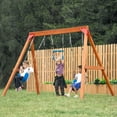 thumbnail image 3 of Dolphin Playground Wooden Swing Set – Backyard Fun for Ages 3-12, 3 of 14