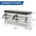 thumbnail image 3 of Shoe Storage Bench with Cushion Seat, 2 Flip Drawers & Adjustable Shelves for Hallway, Bathroom, Garage, White, 3 of 6