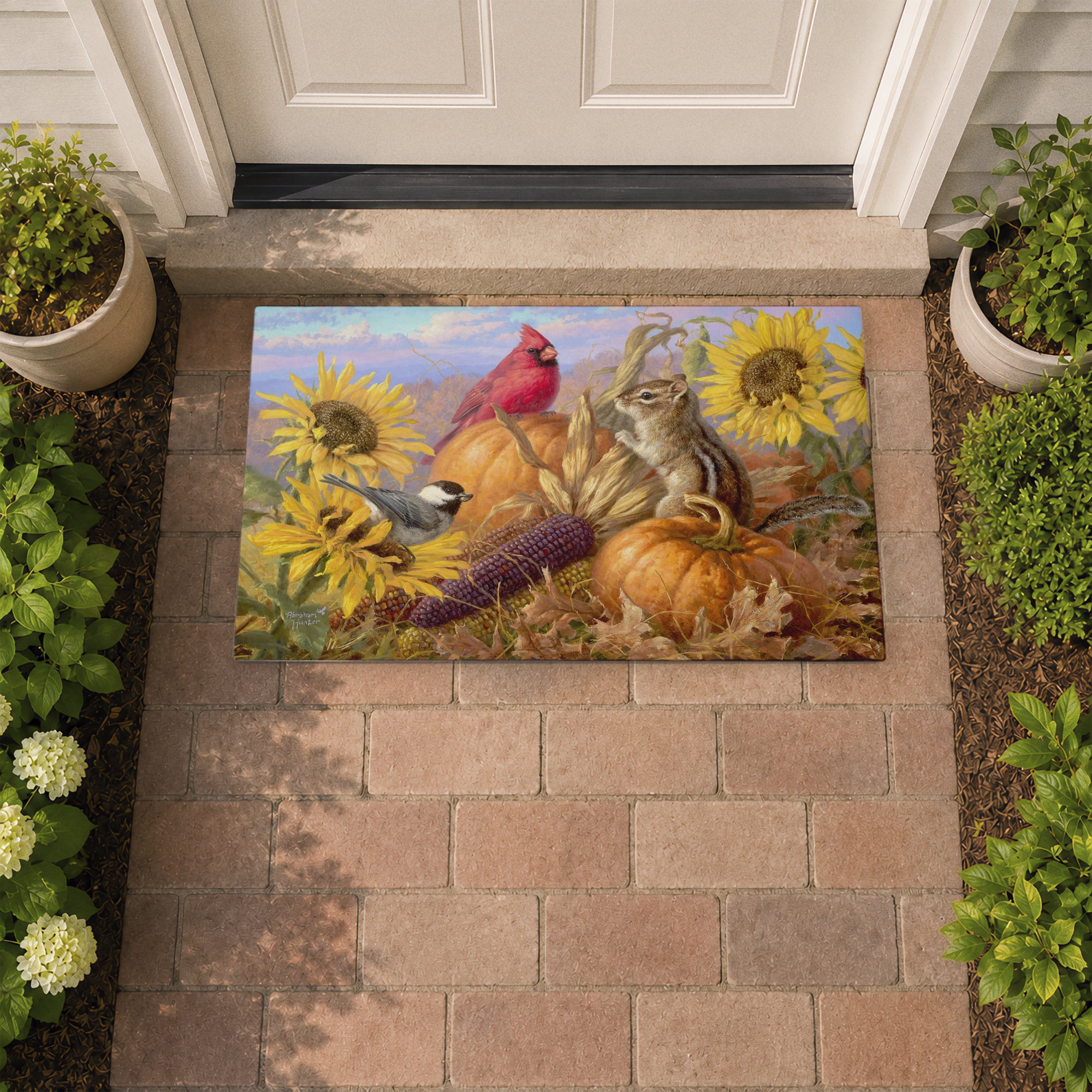 Stupell Industries Bountiful Harvest Happiness Printed Outdoor Door Floor Mat, design by Abraham Hunter