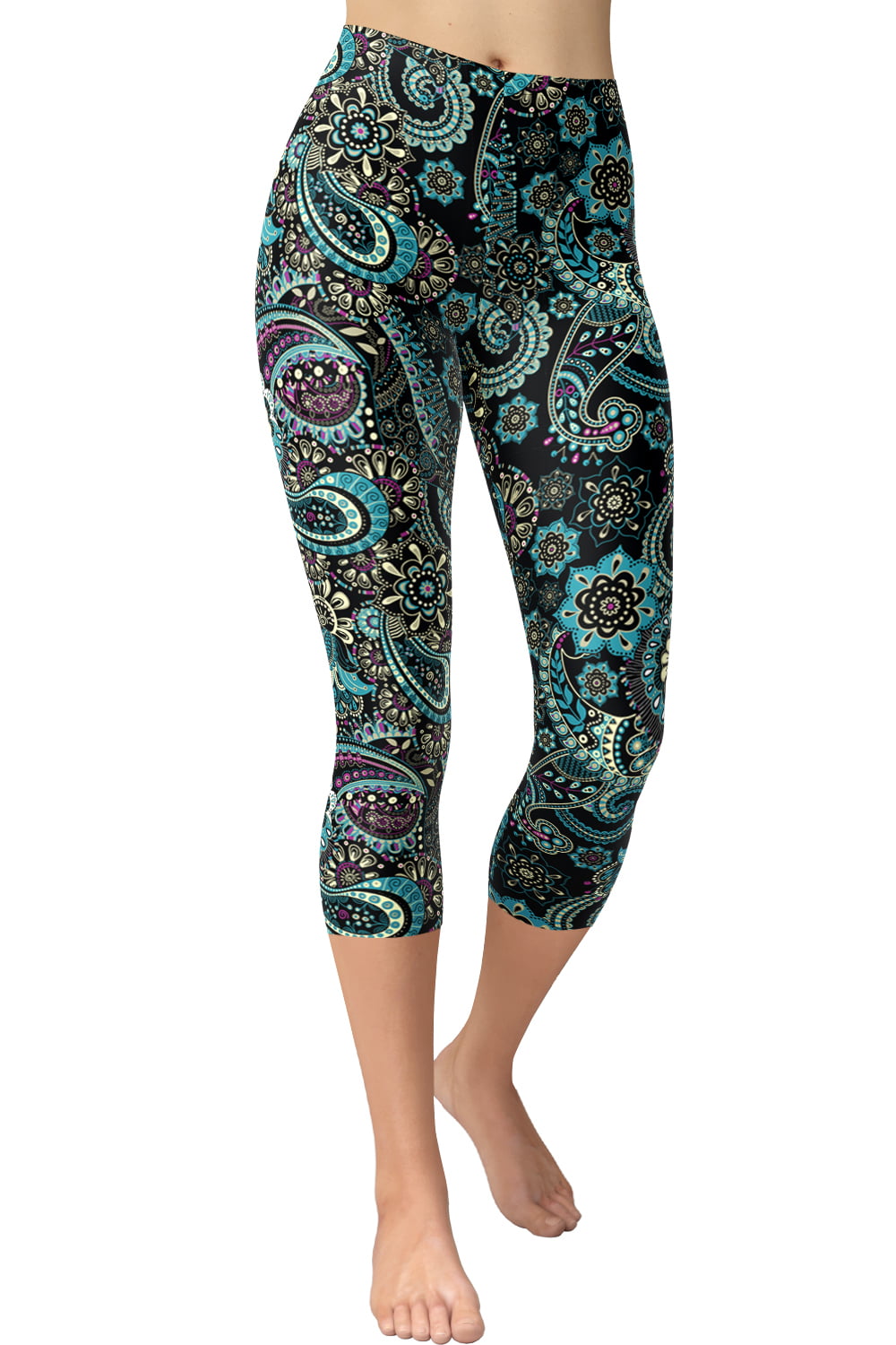 ViV Collection PLUS SIZE Printed Brushed Capris (Underwater Paisley ...