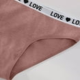 thumbnail image 4 of Women's Sporty Letter Waistband Panties, Soft Cotton Mid-Low Waist Underwear, Fashion Breathable Briefs, 4 of 8