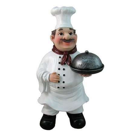 Welcoming French Chef Kitchen Decor Statue By Dwk Figurines And