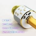 thumbnail image 4 of DEELLEEO Wireless Bluetooth Handheld Karaoke Microphone Speaker KTV Player Mic Party - Soil Gold, 4 of 8