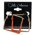 thumbnail image 2 of Gold-Tone & Orange Colored Metal Hoop-Earrings #LQE2906, 2 of 2