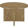 thumbnail image 5 of JERFIT Modern Farmhouse Round Dining Table for 4, Mango Finish Engineered Wood Pedestal Base Kitchen & Dining Room Table, 5 of 9