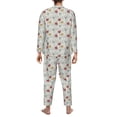 thumbnail image 7 of Salouo Funny Cat White Print Button-Front Long Sleeve Pajama Set for Men, Soft 2Pjs Men's Long Sleeve Sleepwear -XX-Large, 7 of 7