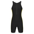 thumbnail image 4 of YONGHS Mens Gymnastic Racerback Unitard Workout Sports Athletic Bodysuit Swimsuit Swimwear Black&Yellow S, 4 of 7