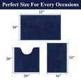 thumbnail image 6 of Vaukki Dark Blue Bathroom Rug Sets 3 Piece Ultra Soft Absorbent Shaggy Bath Mat Non Slip Toilet Rug for Bathroom, 6 of 9
