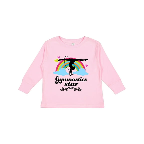 Inktastic Gymnastics Star Girls Long Sleeve Toddler T-Shirt