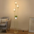 thumbnail image 6 of Floor Lamps for Living Room, Gold Floor Lamp with Shelves, 3-Lights Modern Brass Standing Lamp with Glass Shades, On/Off Foot Switch, Mid Century Tall Lamp for Bedroom Corner Office(66"), 6 of 14