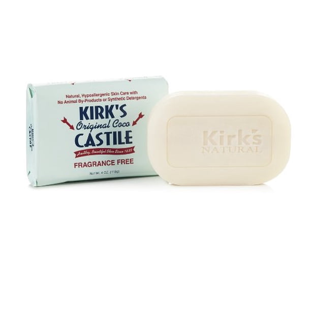 Kirk's Natural Original Coco Castile Soap Fragrance Free, 4 Ounce