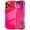 Hot Pink, variant on MYKOMI for iPhone 16 Pro Max Case for Women Girls, Cute Wave Frame Curly Shape with Love Heart Raised Camera Protection Cover Luxury Plating Shockproof Phone Case for iPhone 16 Pro Max