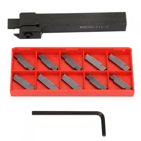 

Haofy Akozon Lathe Cut-Off Grooving Parting Tool Holder With 10pcs Inserts MGEHR1212-3