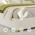 thumbnail image 4 of Full Size Cloud Bed Frame, Low Bed Frame Without Headboard, Corduroy Upholstered Low Platform Bed with Solid Wood Legs, No Box Spring Required, Quiet and Easy Assembly, Beige, 4 of 8