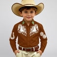 thumbnail image 2 of JAJAHO Boys Long Sleeve Shirts Western Cowboy Horse Pattern Button Down Collared Shirts For Kids 4-13Y Soft Tops, 2 of 5
