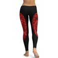 thumbnail image 4 of Red Logo Tool Band Yoga Pants Women High Waisted Tummy Control Non See-Through Elastic Running Workout Yoga Leggings Pants, 4 of 7