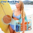 thumbnail image 2 of Large Clear Beach Bag , Plastic Beach Tote for Women & Girls,Pool Tote Bag With Zipper Closure, Waterproof, Sandproof,Cruise Vacation Essentials,Blue, 2 of 8