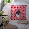thumbnail image 3 of Hearts Love and Valentine's Day Dog Portrait Fabric Decorative Pillow, 3 of 4
