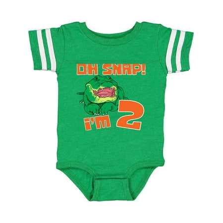 

Inktastic Oh Snap! I m 2 Cute Green Alligator Gift Baby Boy or Baby Girl Bodysuit