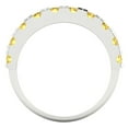thumbnail image 5 of 1 ctw Wedding Band for Women - 14K White Gold Simulated Yellow Diamond Stackable Eternity Ring, 5 of 6