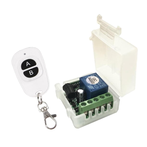 1 Canal de Interruptor de telemando de DC12V Corriente ≤10mA Modo de Trabajo: Jog, Autobloqueo, Enclavamiento, Mando de 2 Teclas A-B, kusrkot Interruptor de control remoto inalámbrico