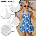 thumbnail image 4 of DISNIMO Dog Paw Bone Printed Girls Swimsuits One-Piece Kids Bathing Suit Swimwear Soft Breathable Swim Dress Sleeveless U Neck Swimsuit for Summer Beach Vacation, 4 of 8