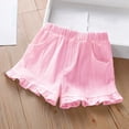 thumbnail image 5 of Gytharion Toddler Girls Elastic Waist Shorts Solid Casual Athletic Shorts Ruffle Hem Cute Summer Shorts 1-11 Years, 5 of 5