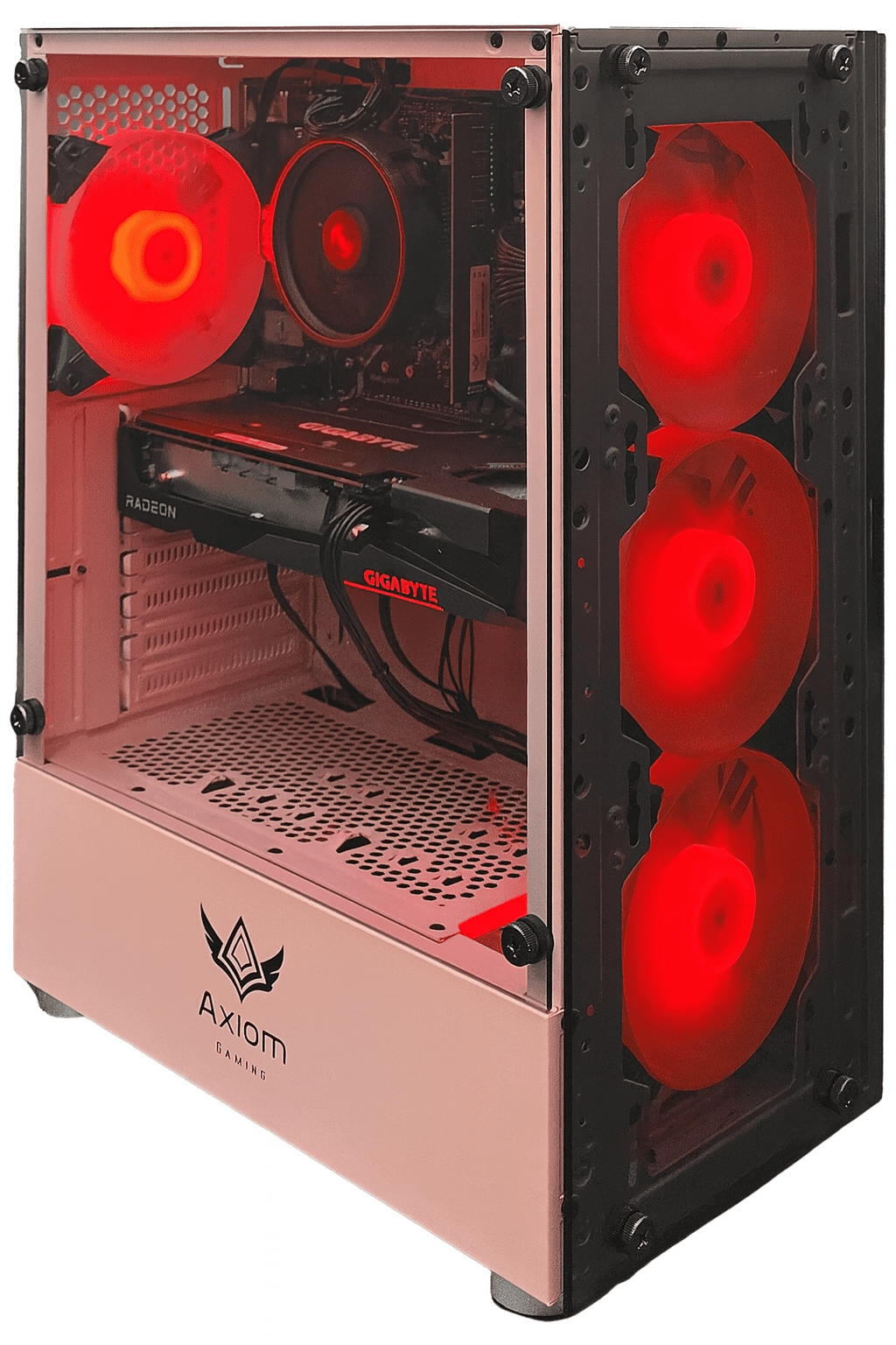 Axiom Gaming® Auralight Gaming PC Desktop – AMD Ryzen 5 5500, 16GB DDR4, 512GB SSD, RX 6600 8GB, WiFi, Windows 11 Home