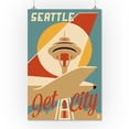 thumbnail image 2 of Seattle, Washington, Jet City (16x24 Giclee Gallery Art Print, Vivid Textured Wall Decor), 2 of 3
