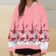 thumbnail image 2 of WREESH Women's Printed Oversized Hoodie Long Sleeve Casual Drawstring Sweatshirt Hooded Pullover Top with Pocket Pink, 2 of 5