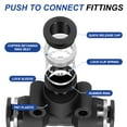 thumbnail image 3 of Uxcell Tee Plastic Push to Connect Fittings Ways Tube Connect Push Fit Push Lock 5/32 Inch, 3 of 7