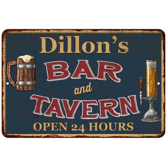 Dillon's Green Bar & Tavern Rustic Sign 12 x 18 Matte Finish Metal 112180047449