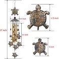 thumbnail image 3 of Garden Turtle Wind Chimes Decoración al aire libre - con 4 tubos de aluminio 6 campanas 7 Turtle Wind Chimes, Mobile Romance,11 Feliz Sencillez, 3 of 4