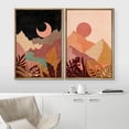 thumbnail image 3 of IDEA4WALL Framed Canvas Print Wall Art Set Crescent Moon Desert Sun Tropical Landscapes Modern Art Decorative Bohemian Colorful Chic Artwork for Living Room, Bedroom, Office - 16"x24"x2 Natural, 3 of 5
