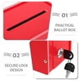 thumbnail image 3 of BEADCEST Donation Collection Box with Lock Red Privacy Lockable Suggestion and Feedback Box, 3 of 8