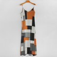 thumbnail image 5 of Orange White Black Grey Geometric Square Sleeveless Dress Dresses Women Summer Women's Summer Clothing, 5 of 9