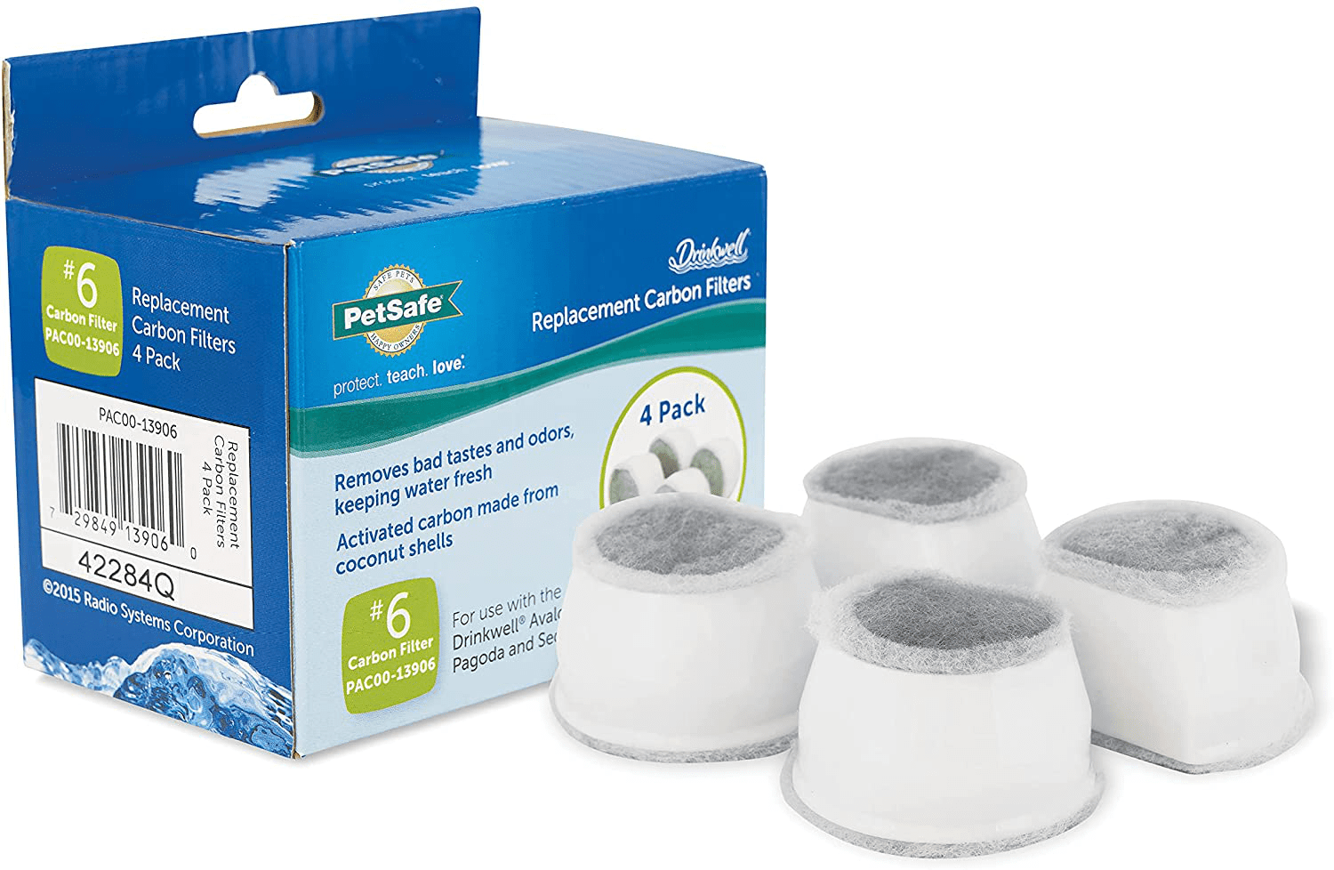 4x Replacement Carbon Filter for Petsafe Drinkwell Mini/Everflow/Zen Fountain 